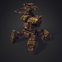 Mech Constructor: The Beetle (Animated) mech, handpainted, low-poly, asset, game, lowpoly, scifi, hand-painted, sci-fi, animated, robot
