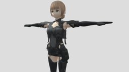【Anime Character】Armor Female (V1/Unity 3D) spy, armor, japan, animegirl, animemodel, anime3d, japanese-style, anime-character, vroid, unity, anime, japanese, noai