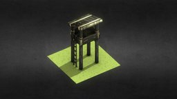 Watchtower tower, watchtower, medieval, rts-game, lowpoly, building