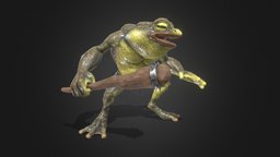 Fantasy Monster : Frog frog, unreal, anmals, pbr, gameasset, monster, animated, rigged
