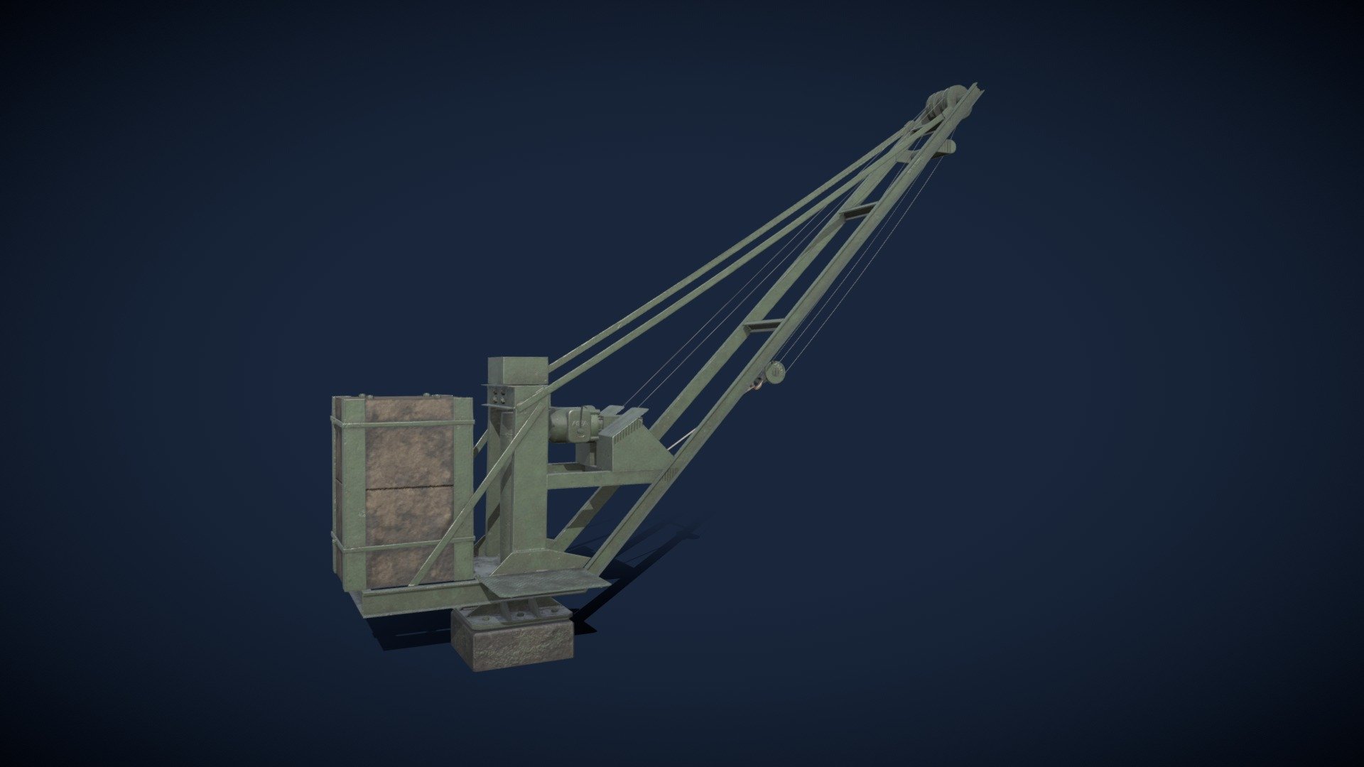 an old crane found in stockholm on skeppsholmen. i think it's for moving torpedos.

pbr lowpoly for ar, vr, games and visualization.

modelled in 3dsmax, textured in substance painter 3d model