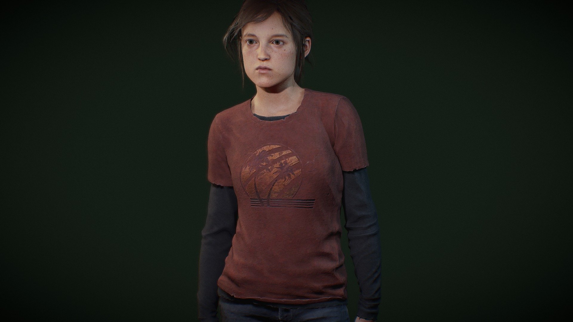The Last of Us. Bella as Ellie, morphs made in blender. Rigged. Idle with Mixamo animation. BLENDER file format 3d model