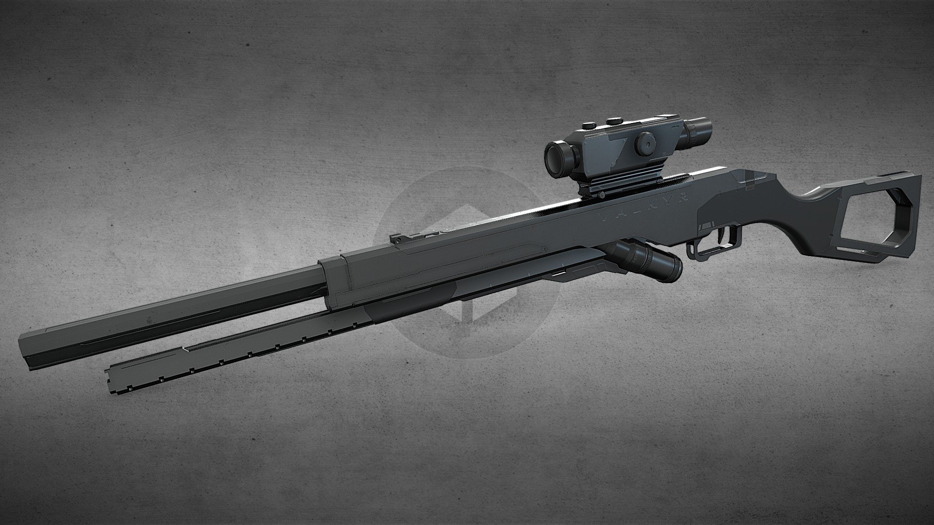 This rifle is a model that I created during the hard surface game asset course provided by Blender Bros 3d model
