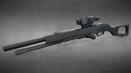 Hard Surface Game Ready Sci-Fi Sinper Rifle sci-fi-weapon, weapon, sci-fi