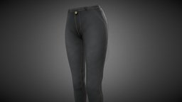 Female Slim Fit Black Jeans Pants Style 1