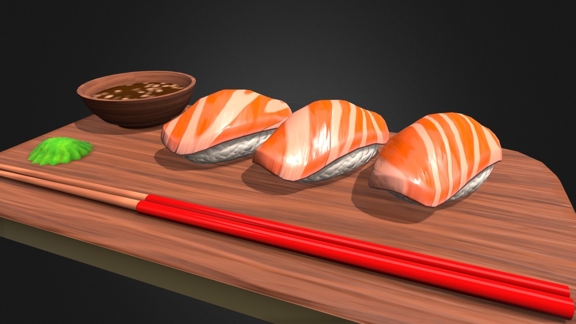 Yummy - Salmon Sushi - 3D model by Daniel K. (@danielkey) 3d model