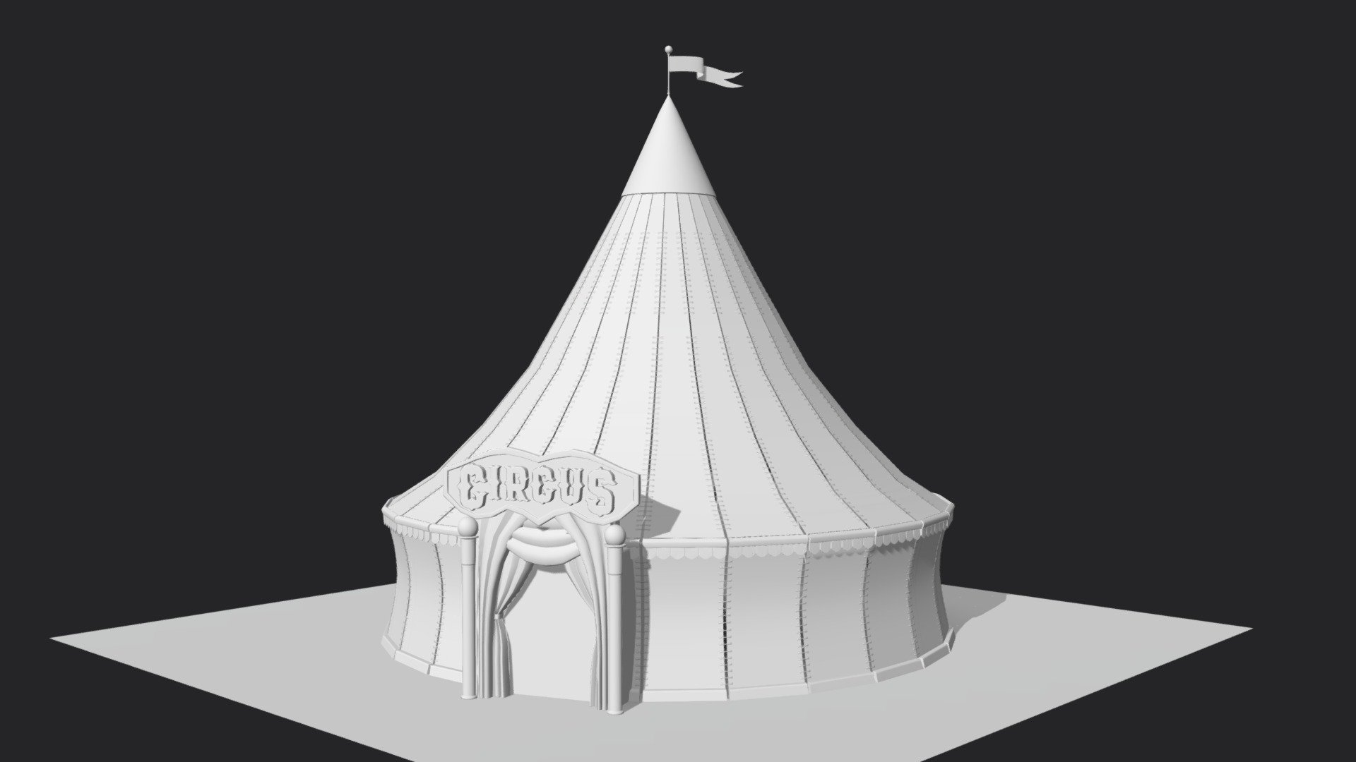 Final big colorful version: https://sketchfab.com/3d-models/circus-a9648c1451d6418995c564bcdf00f84a - Circus Tent - 3D model by Enkarra 3d model