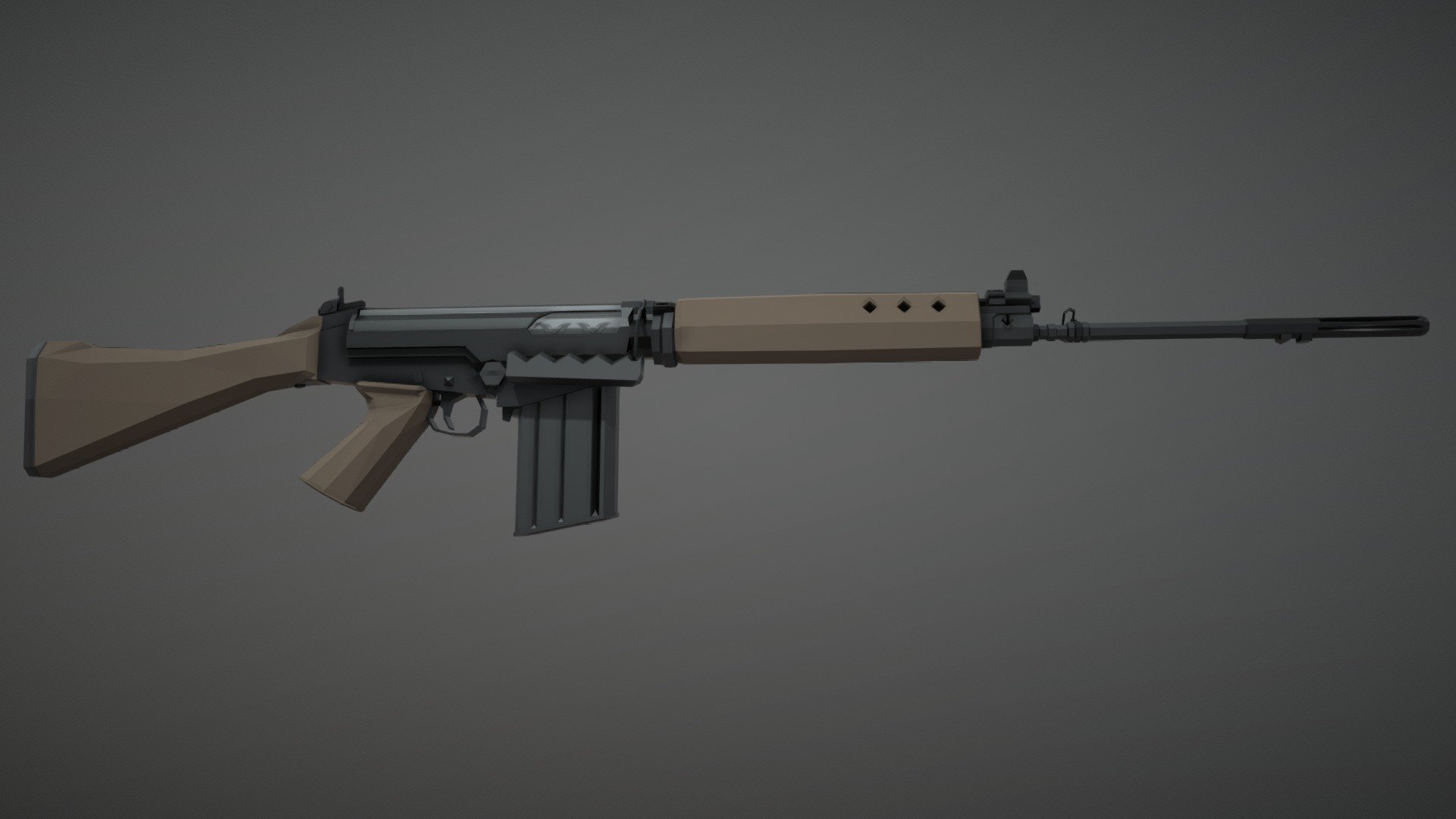 low-poly model of an L1A1 SLR, as used in the Australian military 3d model