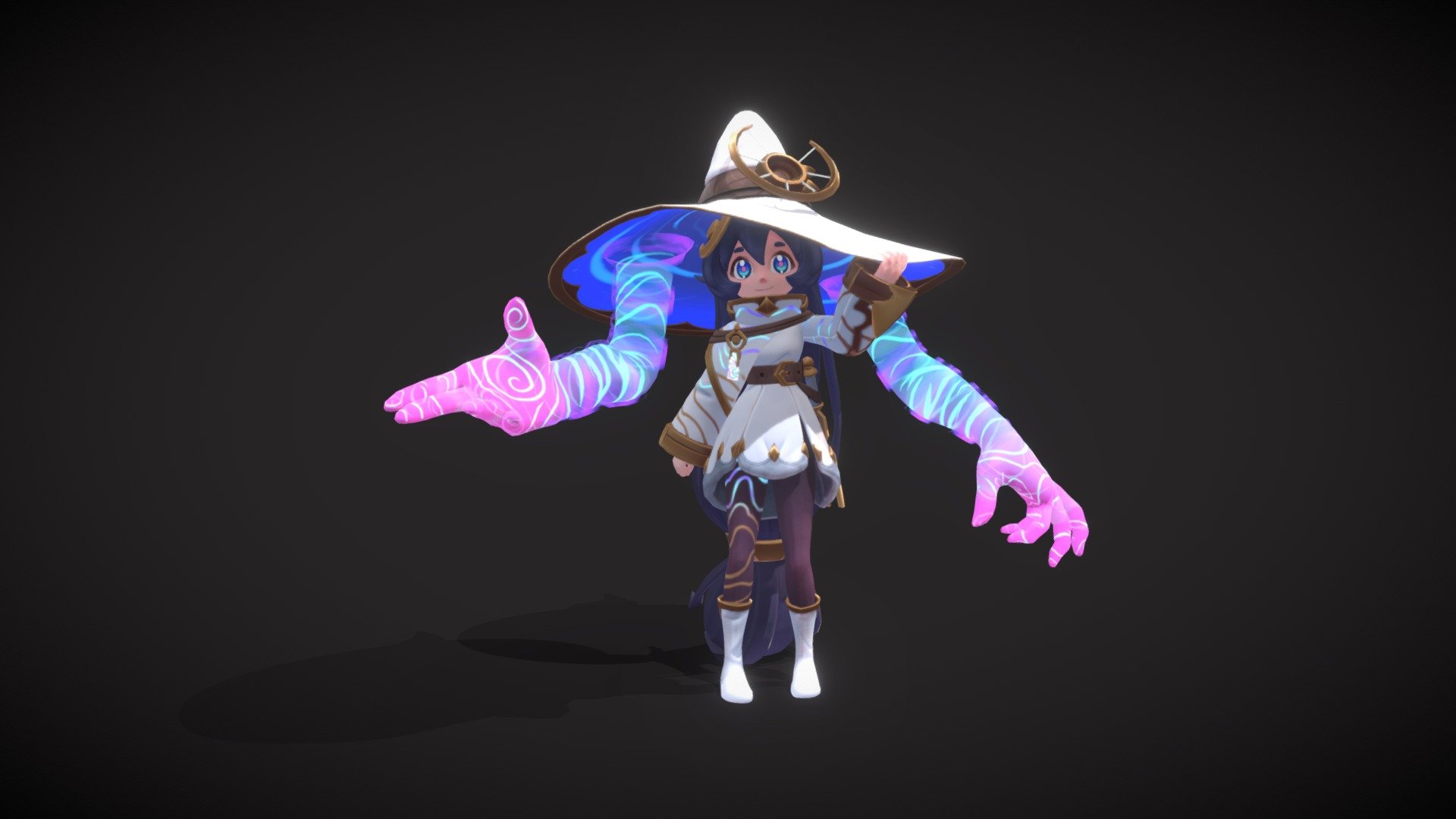 This is a model of a character designed by Alexis Pflaum: https://twitter.com/Alexis_Pflaum - Ystra - Astral Witch - 3D model by theStoff 3d model