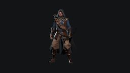 Assassin_01 games, assassin, cloth, unreal, realtime, physics, morph, fbx, creator, allegorithmic, iclone, reallusion, cc-character, animatedcharacter, substance, painter, character, unity, game, 3d, pbr, design, zbrush, animation, animated, clothing, rigged, accurig
