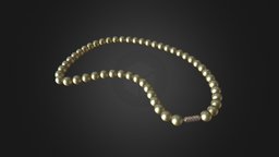 Pearl necklace jewellery, bijoux, beauty, ornament, collar, pearl, accessorie, collier, beaute, nacre, perles, fermoir, 3dsmax, 3dsmaxpublisher, ring