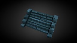 Floor Level Low Poly object, iphone, dungeon, ipad, iphone5, hero, level, floor, pain, gamemobile, game, texture, low, poly, stone, 3dmax, handdraw