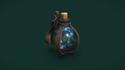 Small bottle potion, glass, blender3d, bottle, flask