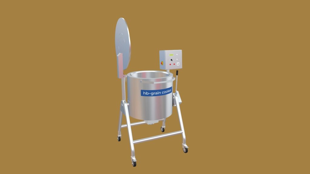 This is a model of the hb-technic grain cooker. This can be used for heated soaking or roasting of grains and seeds, for use in baked goods and other recipes.

Click here to see a video demonstration of the grain cooker at work!

Visit the hb-technikusa webiste - HB - GRAIN COOKER - 3D model by Food Processing USA (@hbtechnikusa) 3d model