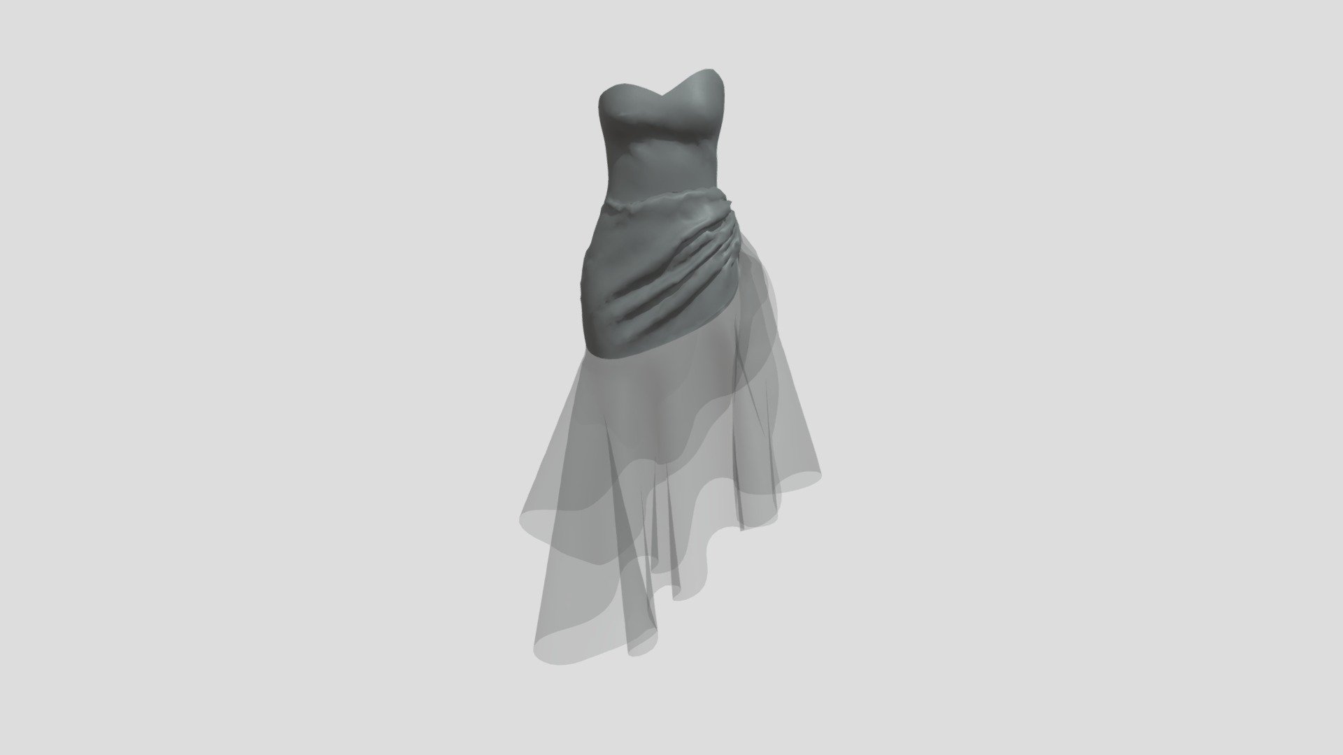 Blue Dress with GLB format - Blue Dress - 3D model by springsunsine 3d model