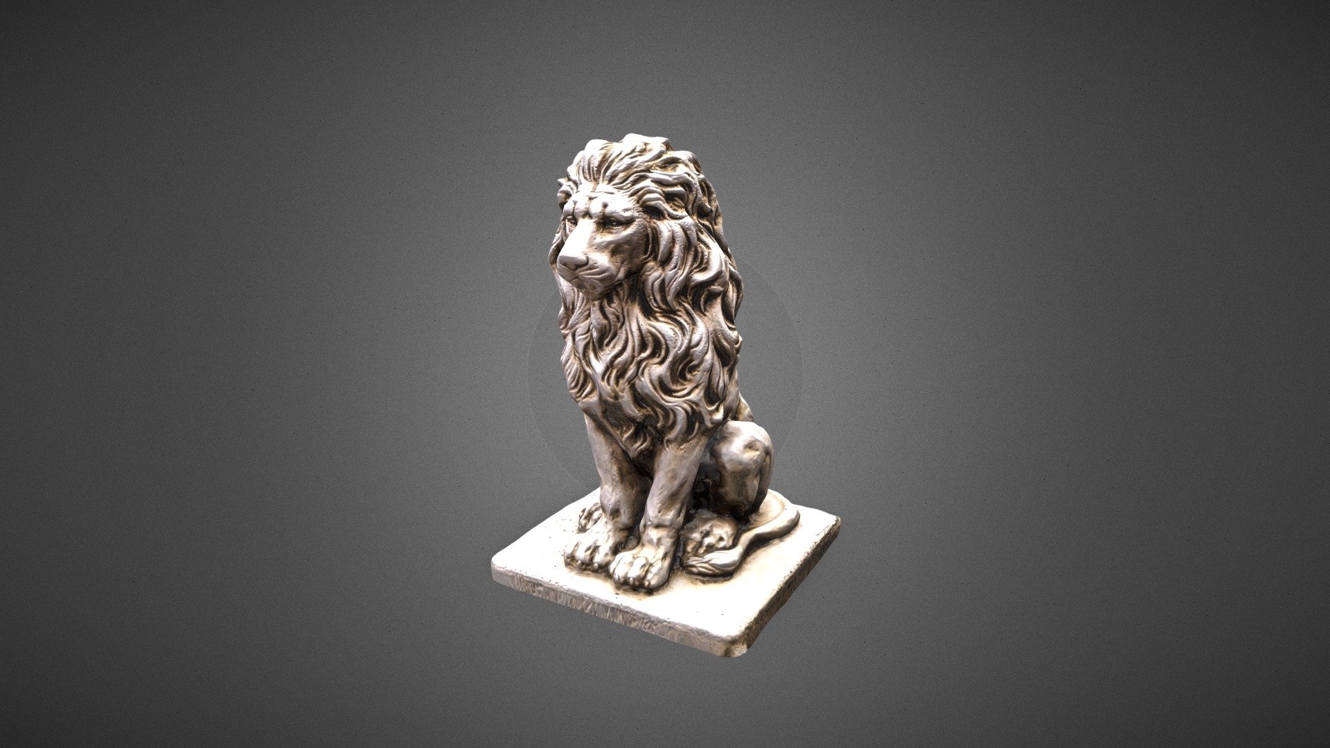 Photogrammetry model made using Metashape - Lion Statue - Buy Royalty Free 3D model by Wittybacon 3d model
