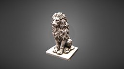 Lion Statue cat, garden, monument, concrete, detailed, lion, statue, quality, metashape, photogrammetry, asset, scan, stone, animal, decoration, environment
