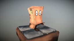 Paperbox Guy gameassets, 3d-model, charactermodel, papermodel, character, low-poly, gameart, characterdesign, gamecharacter, animated, gameready