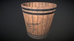Old wooden bucket