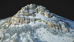 Winter Mountain (World Machine) forest, snow, cliff, worldmachine, mountains, vista