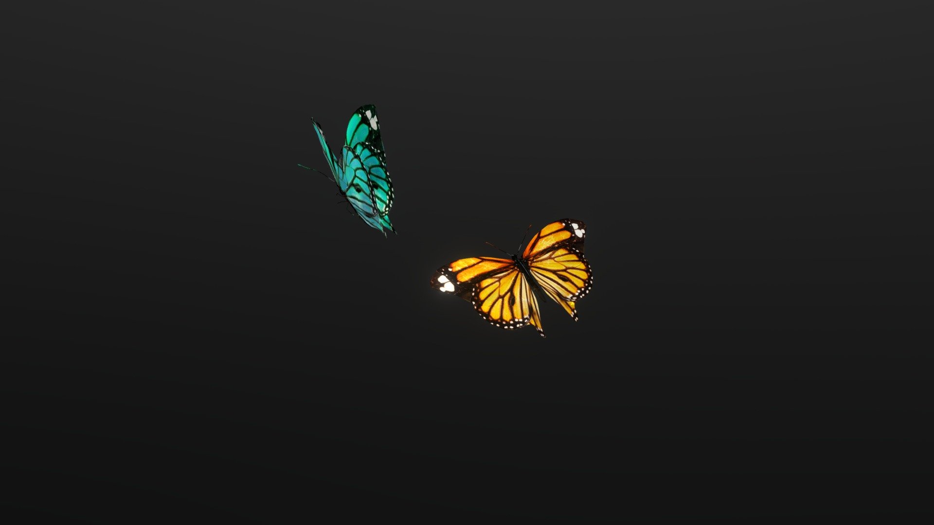 Butterflies - Download Free 3D model by Daria Danyliuk (@DariaDanyliuk) 3d model