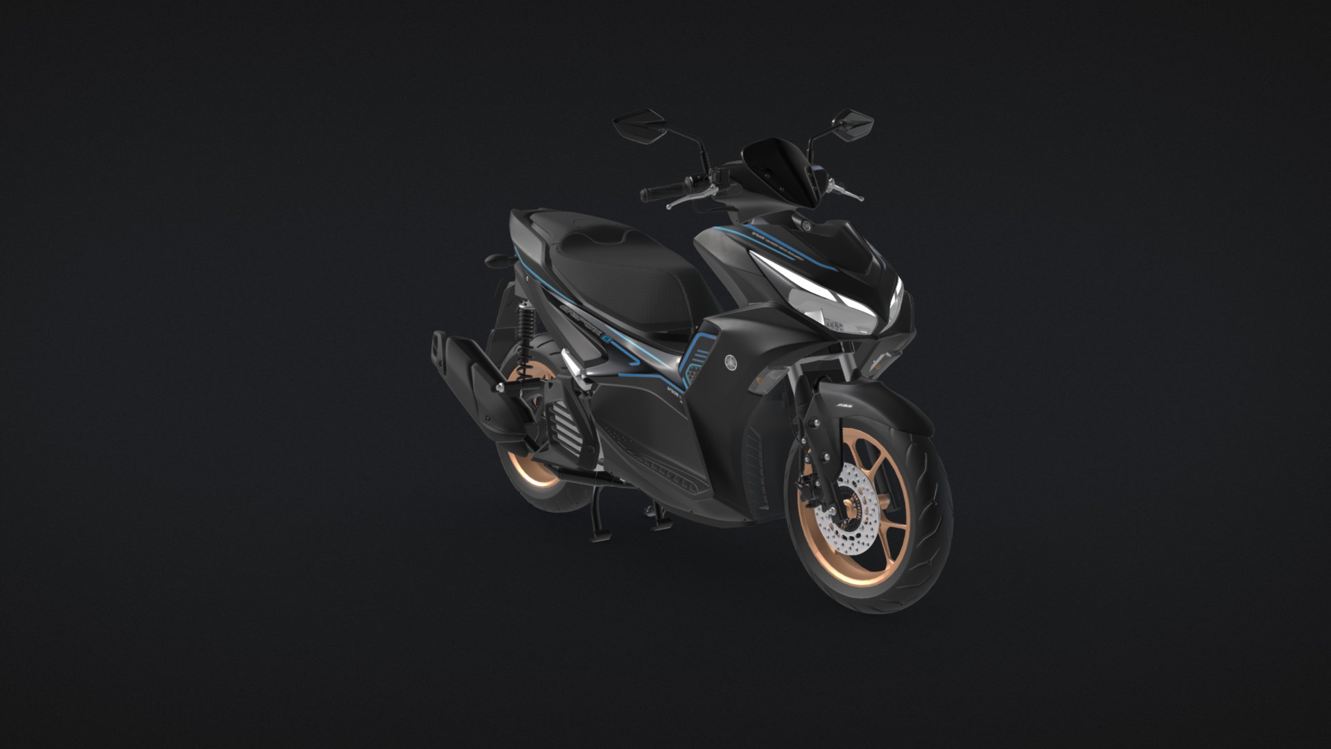 Bike , motor , yamaha - Yamaha Aerox 155 negra - Mobile - Buy Royalty Free 3D model by Inmersivo S.A.S (@tangibledesign) 3d model