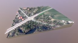 3D-Druck Test-Terrain trees, terrain, road, houses, 3d-druck, brcke, vis-all-3d, strasse, bridge, testszene, 3d-printables, baueme