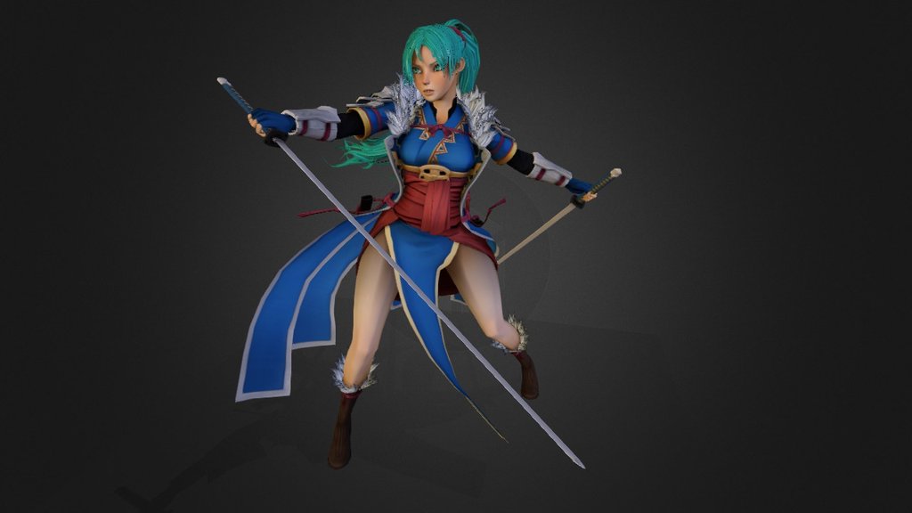 I felt like making another Fire Emblem character. This one was done with Maya, Zbrush and Photoshop - Lyndis - Fire Emblem - 3D model by theStoff 3d model