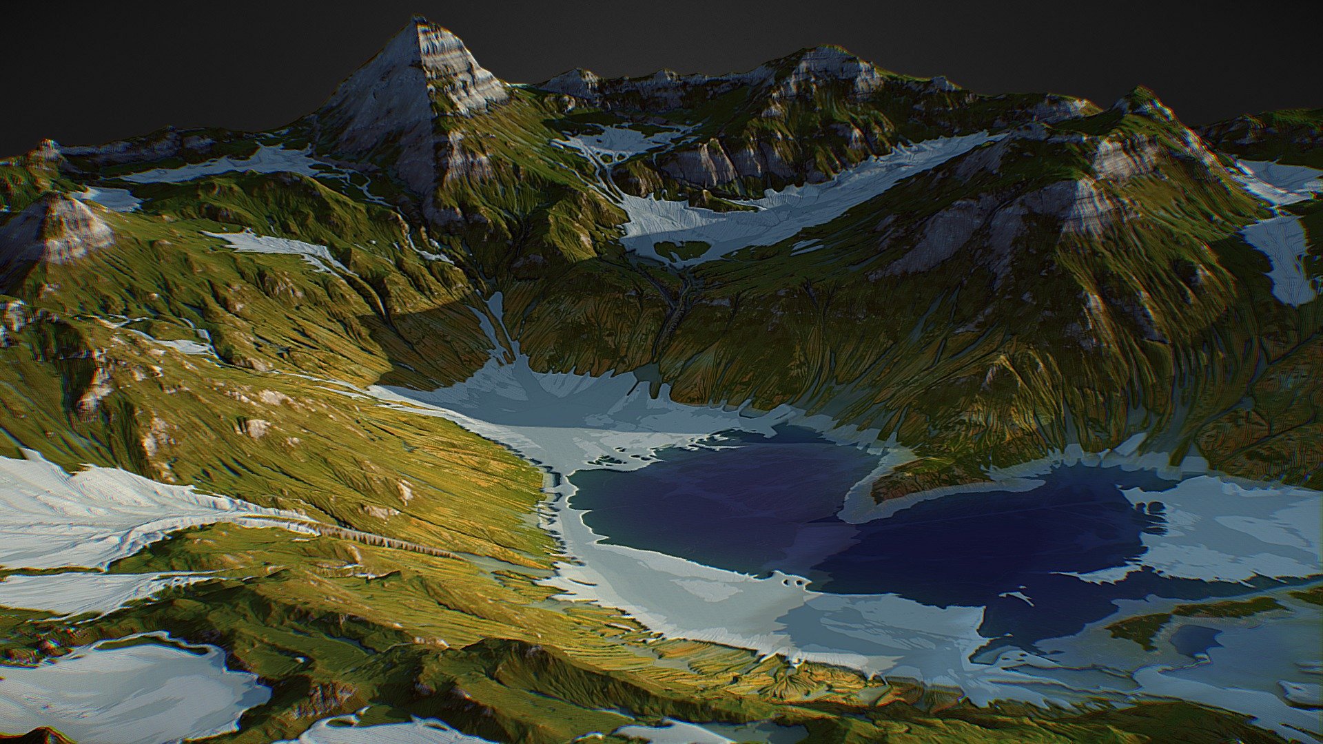 Fully Procedural Landscape created in World Machine.
https://www.artstation.com/sergddd
3d model ready for your project!

-High poly and Low poly mesh

-4096pix Textures (color/light/normal/height/splat/snow and other) - Arkhyz Mountains (World Machine) - Buy Royalty Free 3D model by gamewarming 3d model