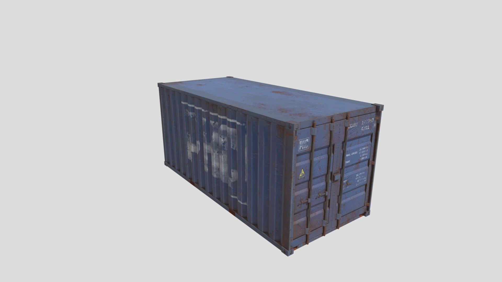 Optimised rusting shipping container 3d model