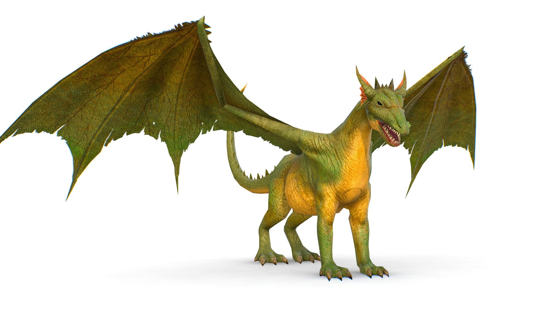 LowPoly Monster Flying Green Dragon - LowPoly Monster Flying Green Dragon - Buy Royalty Free 3D model by Oleg Shuldiakov (@olegshuldiakov) 3d model