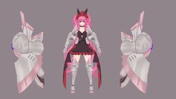 Character_Pinkhair girl(Cartoon) gamecharacters, character, charactermodeling, cartoon