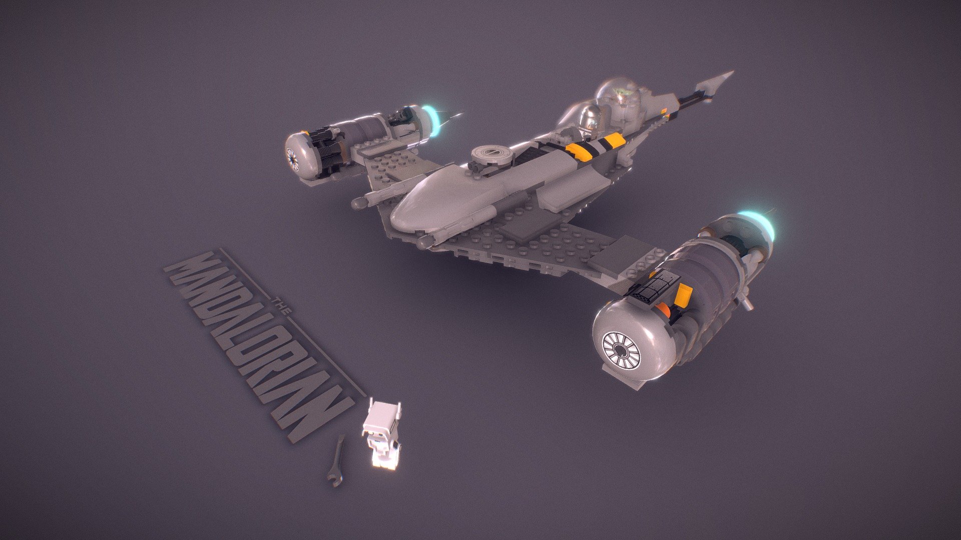 Just playing arround with some LEGO's in Blender.

Grogu model was made by https://sketchfab.com/micaelsampaio - The Mandalorian - LEGO N 1 Starfighter - Download Free 3D model by ChrisLee (@chrisleeX) 3d model