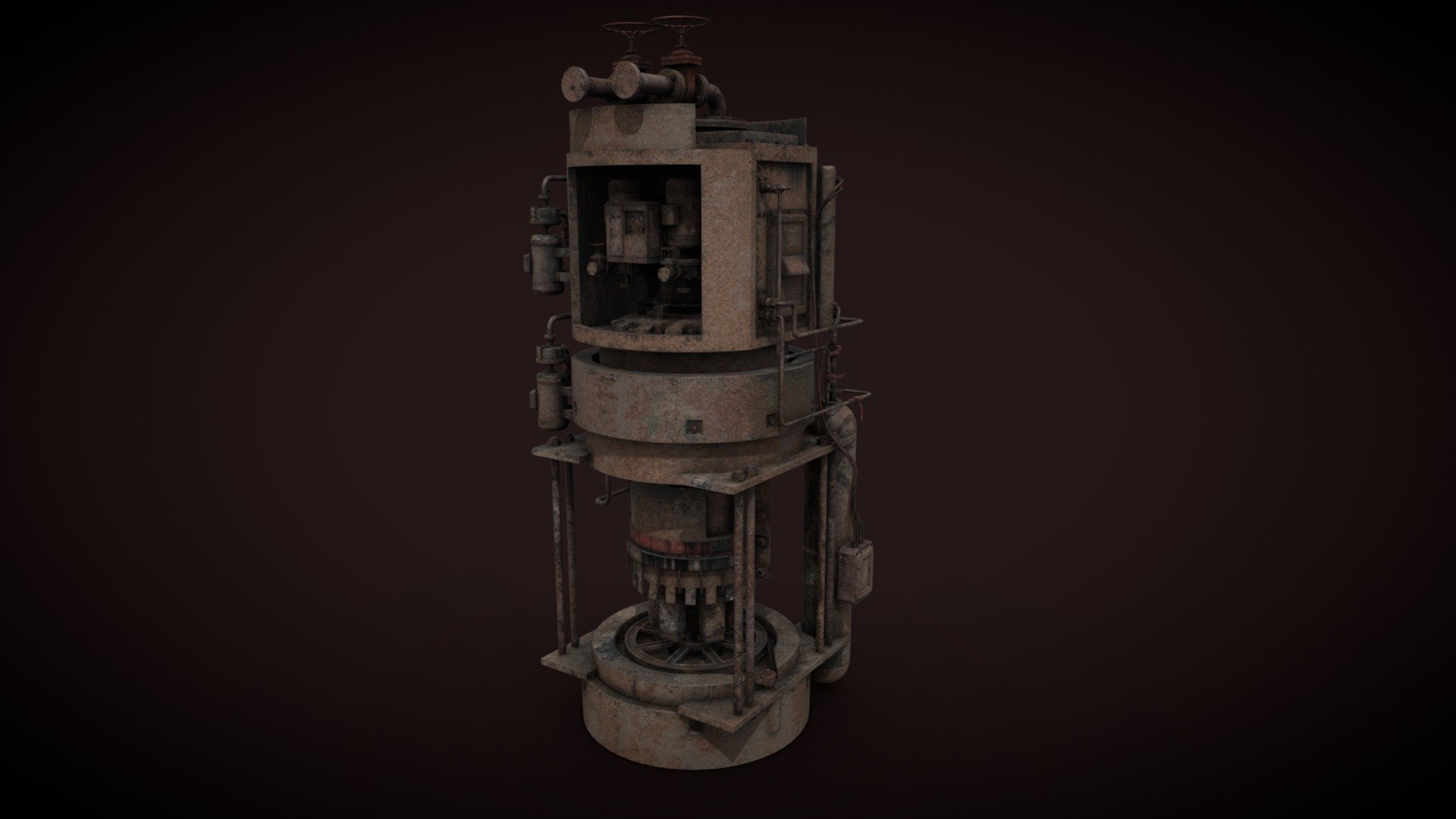 Rusted machinery device fofr industrial visualizations. 

4k PBR PNG textures included 3d model