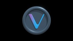 VeChain or VET Crypto Coin with cartoon style coin, money, bitcoin, token, currency, crypto, iot, illustration, exchange, metaverse, vet, cryptocurrency, blockchain, nft, cartoon, 3d, technology, modelling, vechain, web3