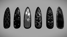 Gothic stiletto fake nails pack