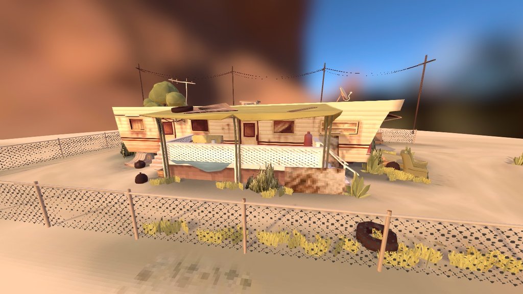 My simplistic take on Trevor's trailer, from GTA V - Trevor's trailer - 3D model by Nilo 3d model