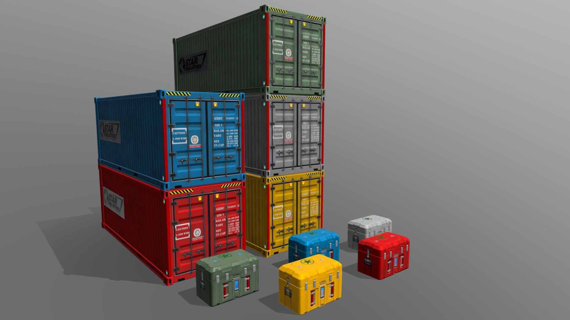 426 tris game ready container prop , 5 different skin.
724 tris game ready sc-fi box ,5 different skin 3d model