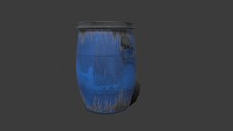 Water storage barrel scene, well, storage, is, barrel, like, for, bunker, or, a, water, the, suited, model, village, storing