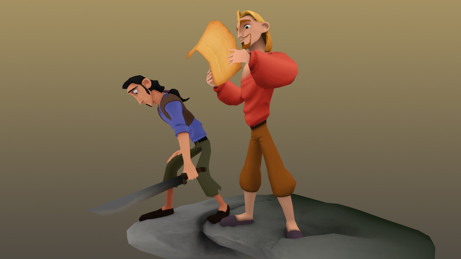 Miguel and Tulio. Those mighty and powerful gods from The Road to El Dorado by Dreamworks 3d model