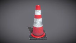 Game Ready Traffic Cone traffic, road, cone, barrier, props, delineator, street, construction, noai