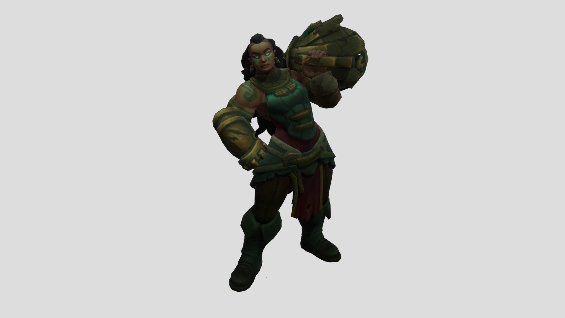 The character Illaoi from League of Legends. Includes the base skin and all animations.

If the textures look weird in Unity than set smoothness and metallic to zero.

Legal Stuff: This model was created by Riot Games and I do not claim any ownership of it. It is not availible for commercial use 3d model