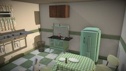 Vintage Kitchen vintage, furniture, stove, kitchen, fridge, interiordesign, interior-design