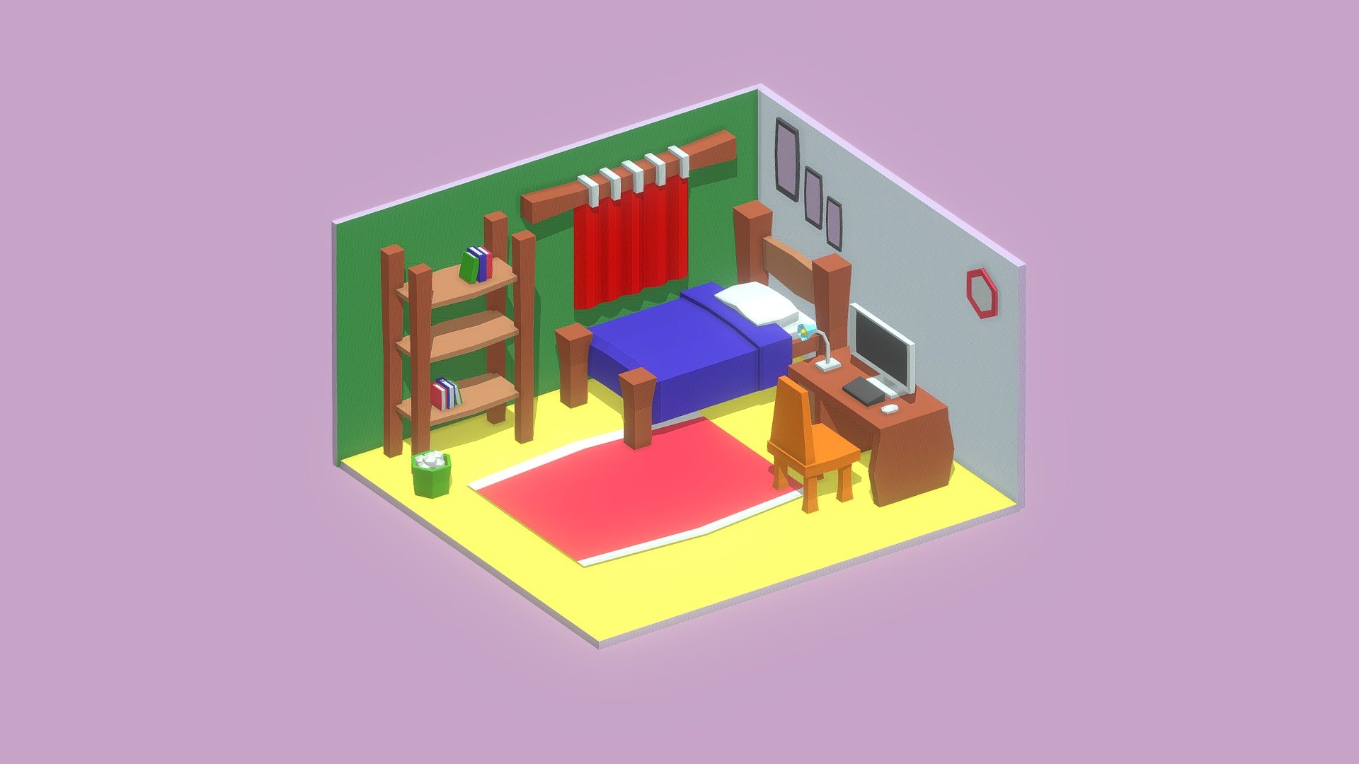 Isometric Room made in 
half an hour 3d model