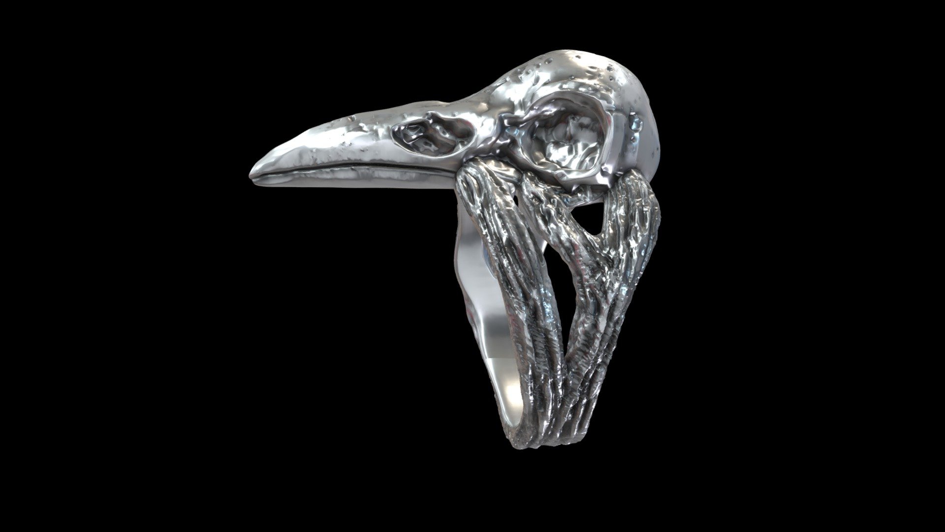 raven skull ring. 3d print model. ready to print. zip archive with size range.

us size range: 8/8,5/9/9,5/10/10,75/11,5 - Raven Skull ring amulet - Buy Royalty Free 3D model by jewelmodel.net (@iCADs) 3d model