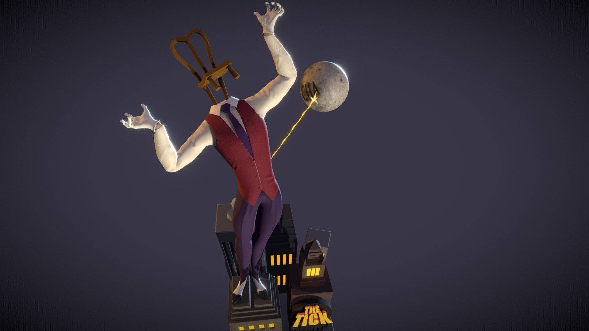 Can't have a Tick character collection without Chairface Chippendale! - Chairface Chippendale - Buy Royalty Free 3D model by Brad Groatman (@groatman) 3d model