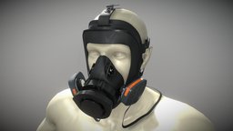 Unix 5000 gas, gasmask, mask, game-asset, respirator, unix, pbr, industrial