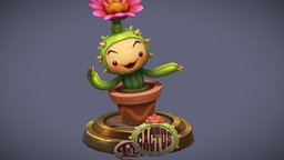 Little cactus little, cactus, low-poly-model, maya, handpainted, low-poly, game, gameart, model, hand, cactus-plant