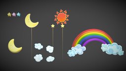 sky element sky, moon, cloud, sun