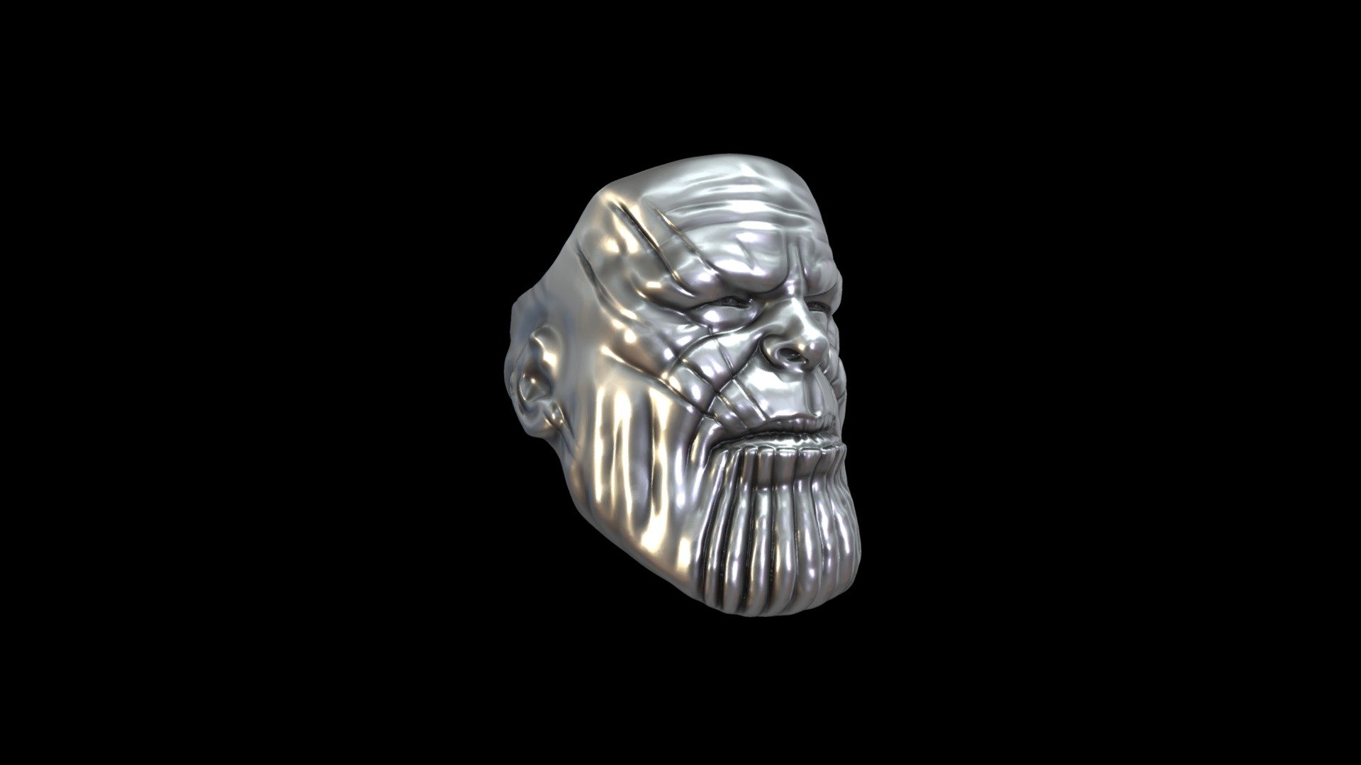 Ring with face of Thanos

3d print model for jewelry manufacturing. STL files in US sizes range  7/8/9/10/11/12/13 included in zip archive - Ring Thanos face - Buy Royalty Free 3D model by jewelmodel.net (@iCADs) 3d model